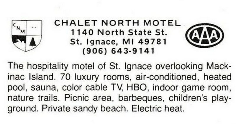 Chalet North Motel (Island View Lodge Motel) - Chalet North Postcard